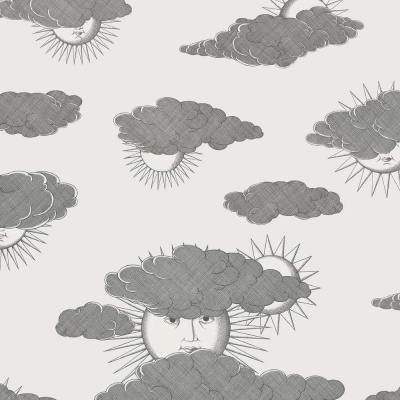 Cole & Son Soli e Nuvole Wallpaper in Black & White